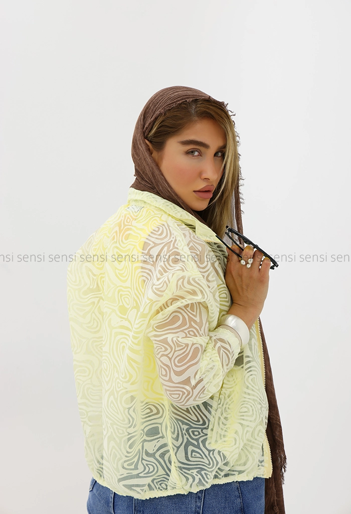 شومیز جلو زیپ شیشه ای کد1005848